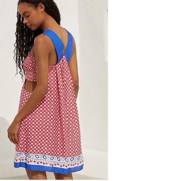 By Anthropologie The Piper Bandeau Cutout Mini Dress SIZE L new nwt red color - Picture 2 of 5